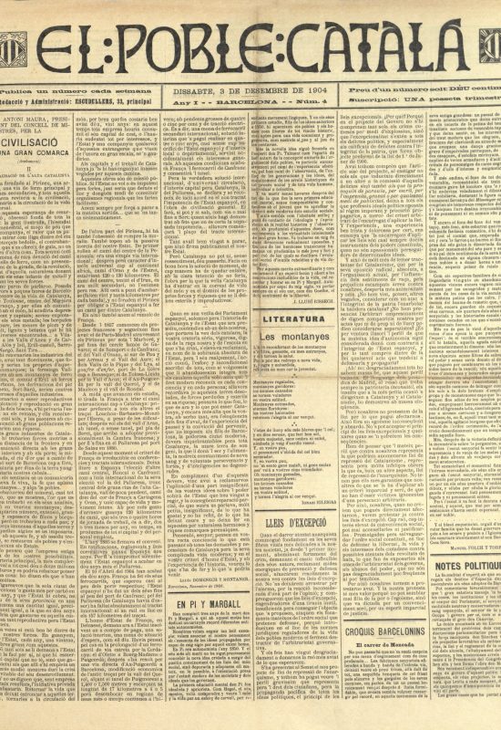 La Civilització d'uina gran comarfca El POble Català 1904